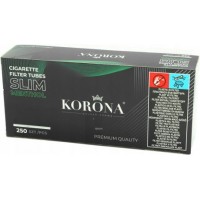 Tuburi tigari Korona slim mentol pentru injectat tutun, tuburi cu filtru alb mentolat, 250 bucati